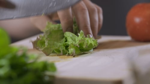 Chefkoch hackt etwas Petersilie
