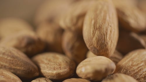 Macro View of a Pile of Almonds
