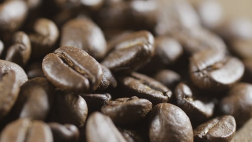 Macro Shot of Roasted Coffee Beans