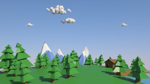 Low Poly Cartoon Forest