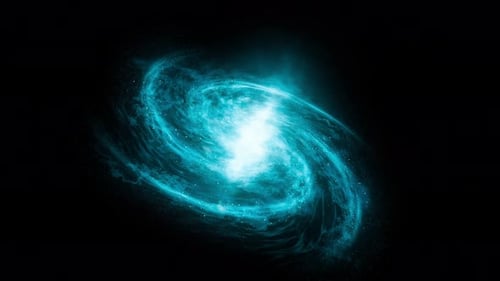 3D-Rendering der Galaxie. Die Struktur der Spiralgalaxie. Kosmischer abstrakter Hintergrund.