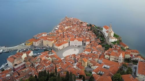 Luftaufnahme von Piran, Slowenien