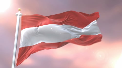 Austria Flag Waving with Natural Movement