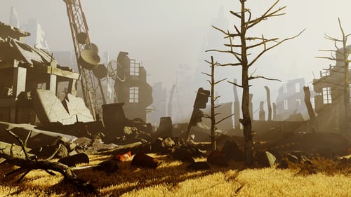 Panorama Of A Ruined City