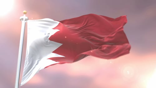 Drapeau de Bahreïn au coucher du soleil