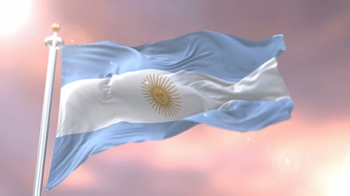 Dynamic Waving Flag of Argentina in Realistic Style