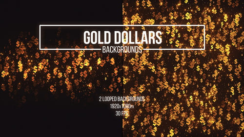 Glittering Gold Dollar Signs Falling Animated Background