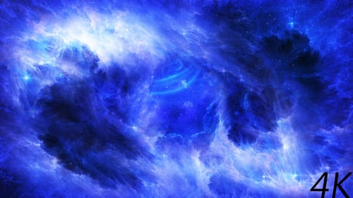 Dynamic Blue Nebula Cosmic Logo Reveal Animation