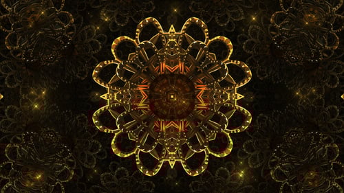 Golden Geometric Mandala Expanding Pattern Loop