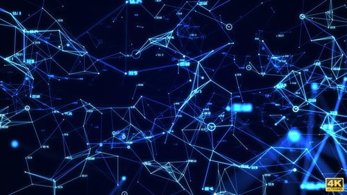 Animated Futuristic Digital Network Data Connections Technology Background