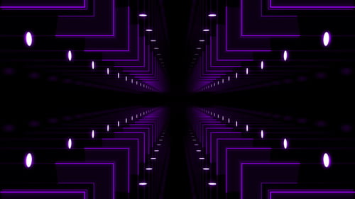 Futuristic Neon Purple Grid Tunnel Loop Background