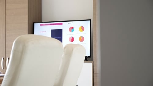 Modern Conference Room with Presentation Screen