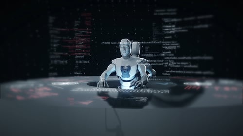 Roboter mit künstlicher Intelligenz arbeiten zusammen und lösen Probleme