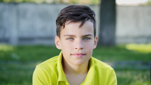 Close Up of Young Boy with Bright Eyes