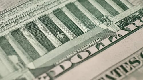 The Lincoln Memorial on The USA Five Dollar Bill