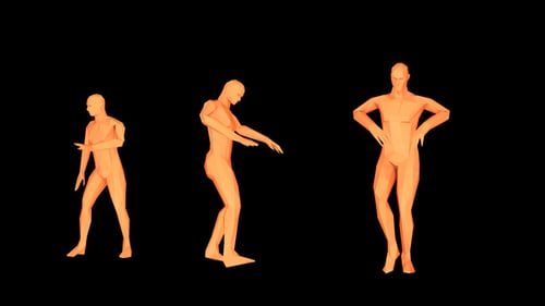 Humanóide laranja dançante