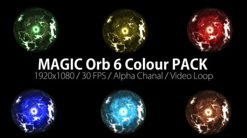 Dynamic Magic Energy Orb Animation with Electric Effects