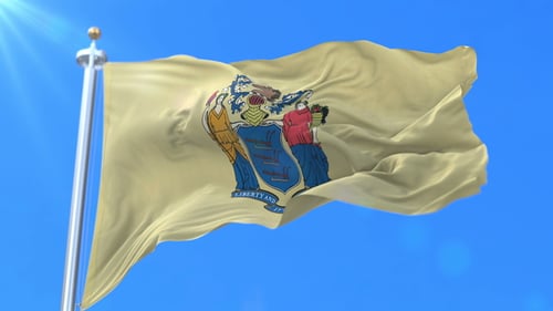 Flagge des nordamerikanischen Bundesstaates New Jersey