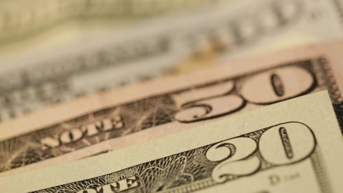 Cash Dollars Lying on the Plane.
