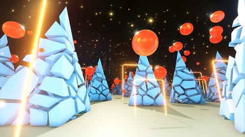 Boucle de paysage abstrait Low Poly