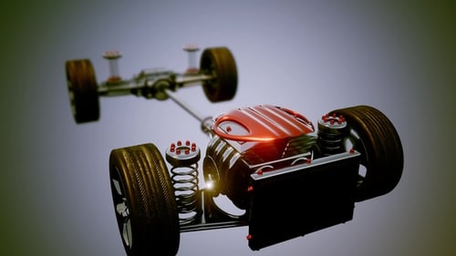 Chasis de coche con motor