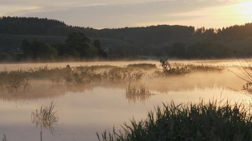 Morning in the Sky and Its Reflection on the Watery Surface of the River