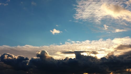 Storm Comes. Big Gray Thunder Clouds Covered Sky