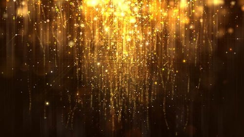 Elegant Golden Glitter Falling Particles Loop Background