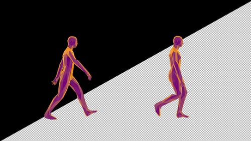 Abstract Low Poly Walking Person Animation