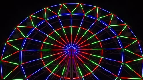 Colorful Ferris Wheel at Night
