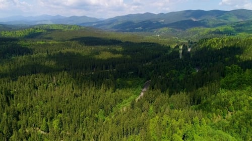 Aerial View of the Beautiful Landscape in Mountains.