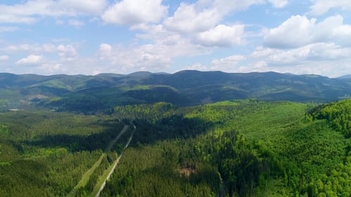 Aerial View of the Beautiful Landscape in Mountains