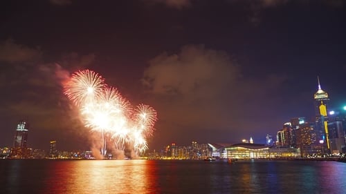 Chinese New Year Fireworks in Hong Kong,