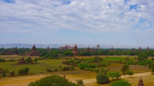 Panorama with Temples in Bagan Myanmar