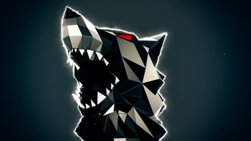 Blinkender niedriger Poly Wolfskopf VJ Loop