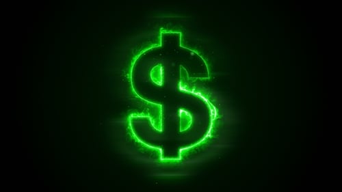 Burning a Dollar on a Black Background with a Green Flame