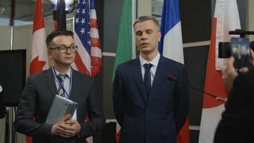 Politician Delivers a Speech at Press Conference