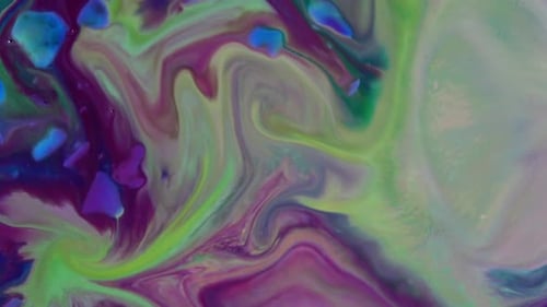 Abstract Fluid Art: Purple, Green, and Blue Swirl