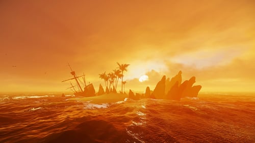 The Lost Ship On A Stone Reef