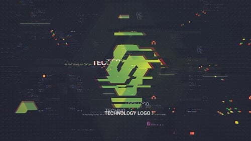 Digital Glitch Logo Reveal Opener