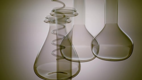 3D Animation of Laboratory Glassware Rotating for Scientific Research