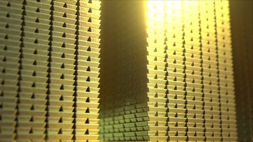 Shimmering Gold Bar Stacks Animation for Corporate Finance