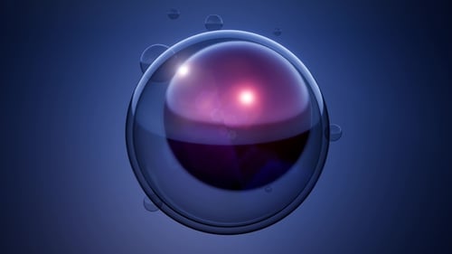 Seamless Loop of Abstract Cell-like Sphere with Glowing Core