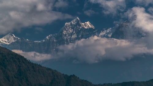 Scenic Mountain Range with Clouds