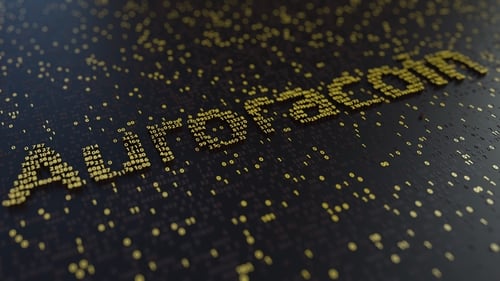 Auroracoin Word Made of Moving Golden Numbers