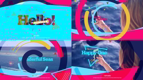 Energetic Summer Opener with Flat Geometric Shapes