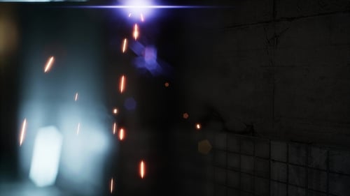 Realistic Welding Sparks and Lens Flare Overlay