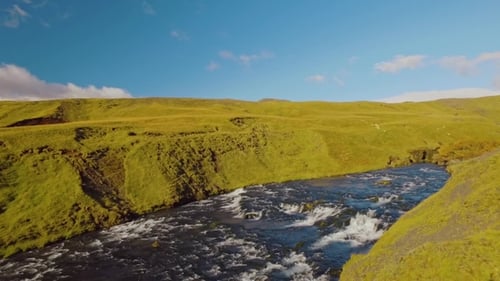 Skoga River View Before Waterfall Skogafoss