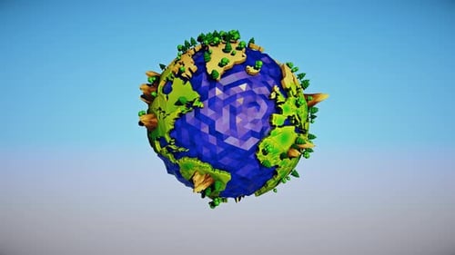 4k Low Poly Earth Loop