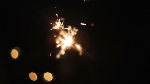 Sparklers Create Festive Lights in the Night